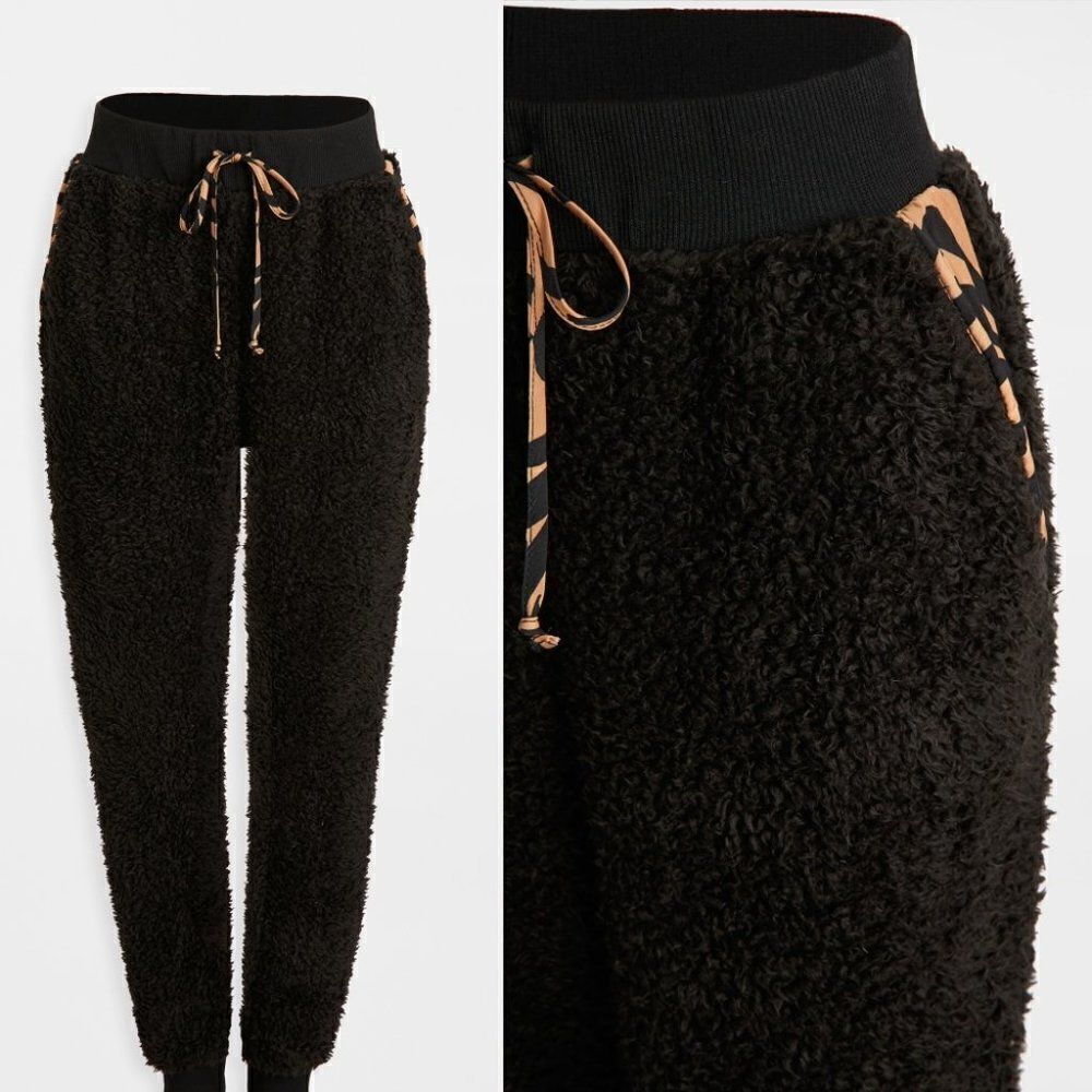 NWT Plush Apparel | Fleece Joggers in tan tiger print